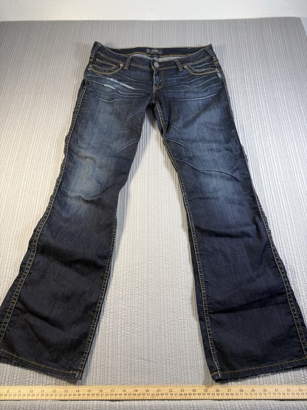 Silver Jeans Frances 18" Bootcut Womens 34 X 33 Western Boho Y2K Denim Off Duty